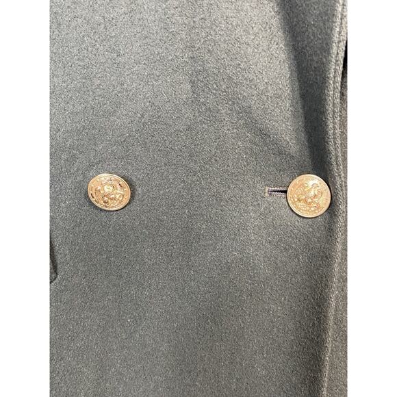 Vintage Bill Blass Signature Size 4 Green Heavy Coat Velvet Collar Gold Buttons - Picture 3 of 16